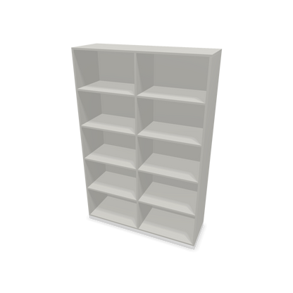 Narbutas Choice Regal 5-OH mit Trennwand 1200mm breit aus Perlgrau mit Sockel Weiss - 6029624