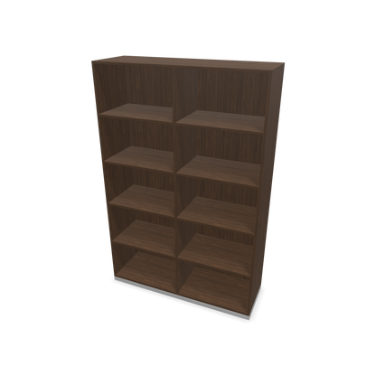 Narbutas Choice Regal 5-OH mit Trennwand 1200mm breit aus Nussbaumdekor dunkel mit Sockel Silbergrau - 6029628