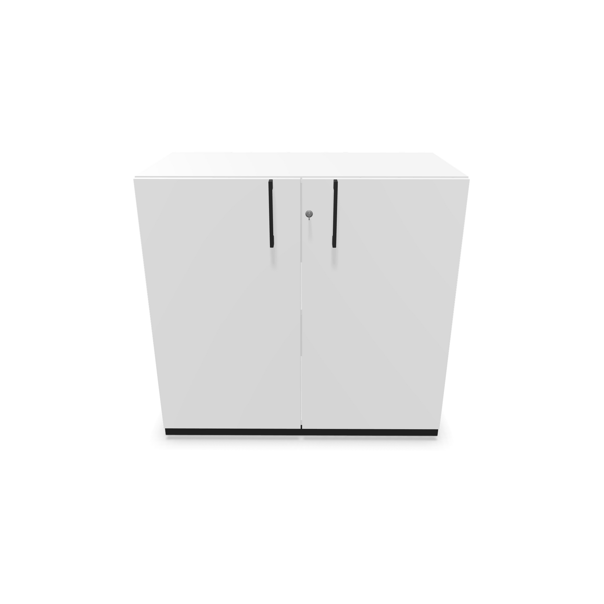 Narbutas Choice Flügeltürschrank 2-OH - 800mm - Griff und Sockel Schwarz - Kubus Weiss - Front Weiss Frontansicht - 6029765