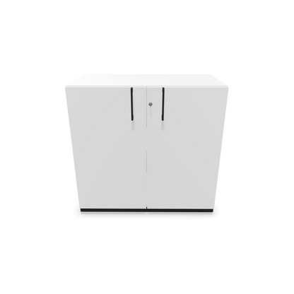 Narbutas Choice Flügeltürschrank 2-OH - 800mm - Griff und Sockel Schwarz - Kubus Weiss - Front Weiss Frontansicht - 6029765