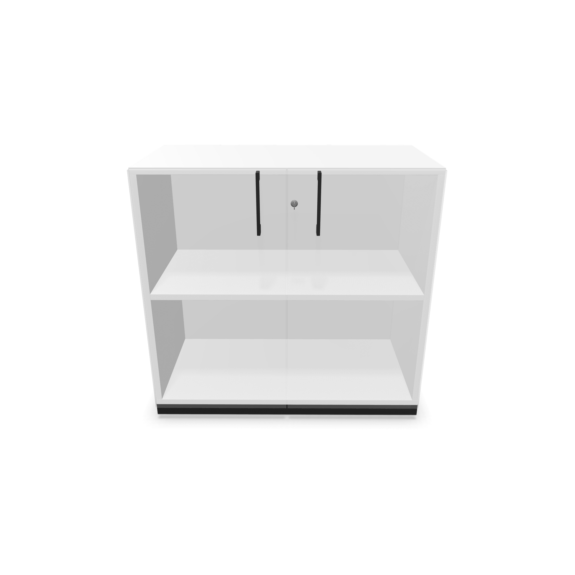Narbutas Choice Flügeltürschrank 2-OH - 800mm - Griff und Sockel Schwarz - Kubus Weiss - Front Weiss Innenansicht - 6029765