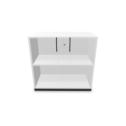 Narbutas Choice Flügeltürschrank 2-OH - 800mm - Griff und Sockel Schwarz - Kubus Weiss - Front Weiss Innenansicht - 6029765