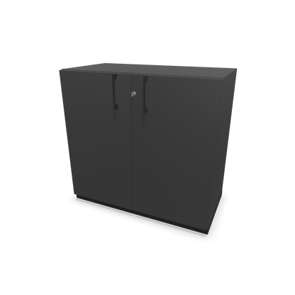 Narbutas Choice Flügeltürschrank 2-OH - 800mm - Griff und Sockel Schwarz - Kubus Dunkelgrau - Front Dunkelgrau - 6029775