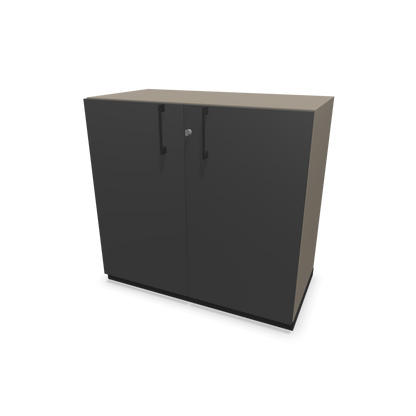 Narbutas Choice Flügeltürschrank 2-OH - 800mm - Griff und Sockel Schwarz - Kubus Cubanitgrau - Front Dunkelgrau - 6029784