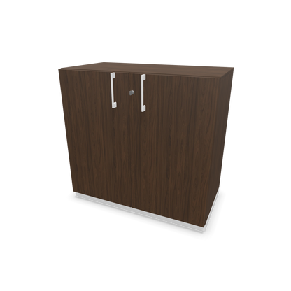 Narbutas Choice Flügeltürschrank 2-OH - 800mm - Griff und Sockel Weiss - Kubus Nussbaumdekor - Front Nussbaumdekor - 6029811