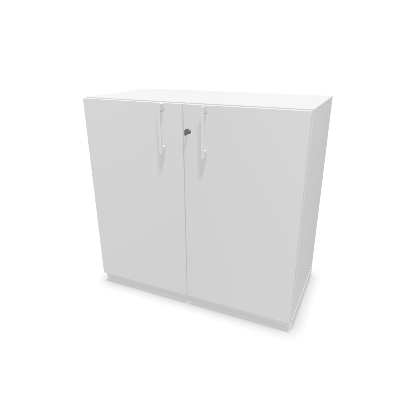 Narbutas Choice Flügeltürschrank 2-OH - 800mm - Griff und Sockel Weiss - Kubus Weiss - Front Weiss - 6029826