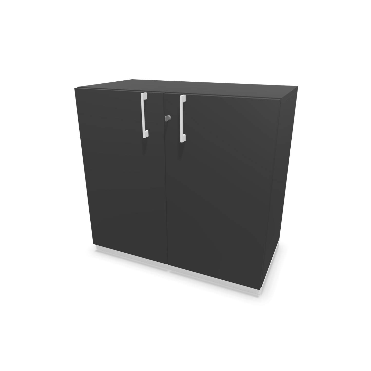 Narbutas Choice Flügeltürschrank 2-OH - 800mm - Griff und Sockel Weiss - Kubus Dunkelgrau - Front Dunkelgrau - 6029836