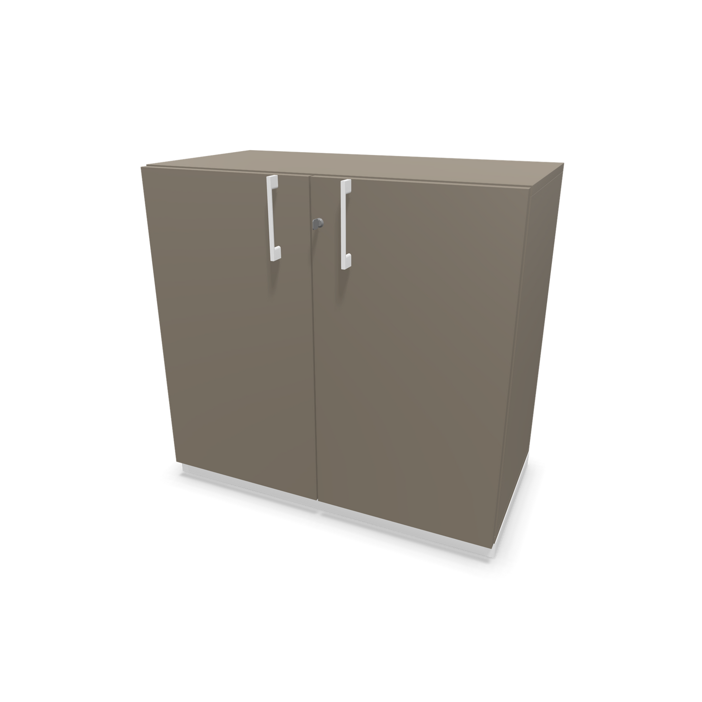Narbutas Choice Flügeltürschrank 2-OH - 800mm - Griff und Sockel Weiss - Kubus Cubanitgrau - Front Cubanitgrau - 6029846