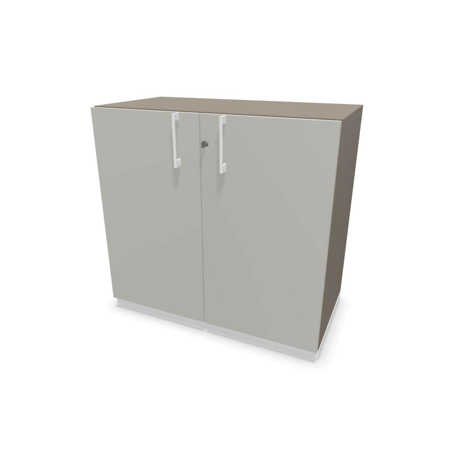 Narbutas Choice Flügeltürschrank 2-OH - 800mm - Griff und Sockel Weiss - Kubus Cubanitgrau - Front Perlgrau - 6029847