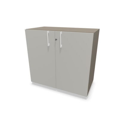 Narbutas Choice Flügeltürschrank 2-OH - 800mm - Griff und Sockel Weiss - Kubus Cubanitgrau - Front Perlgrau - 6029847