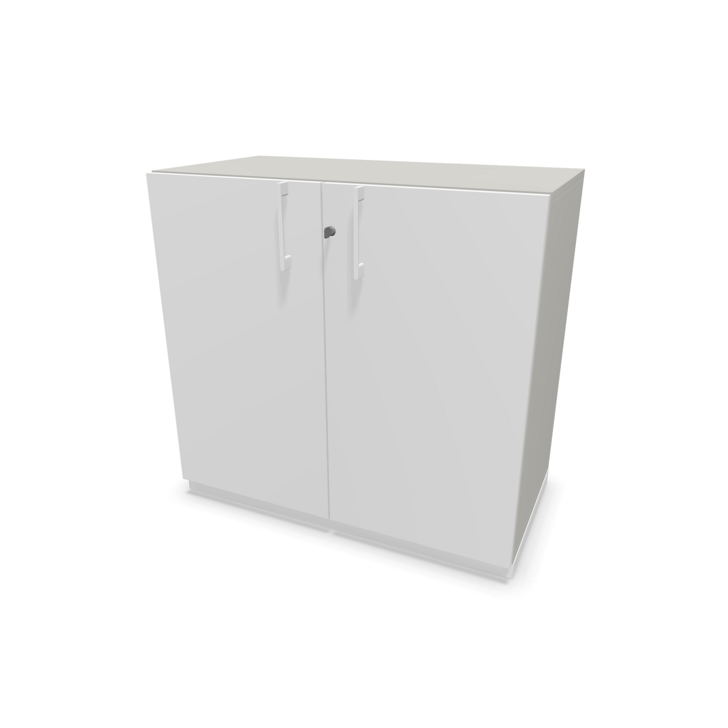 Narbutas Choice Flügeltürschrank 2-OH - 800mm - Griff und Sockel Weiss - Kubus Perlgrau - Front Weiss - 6029853