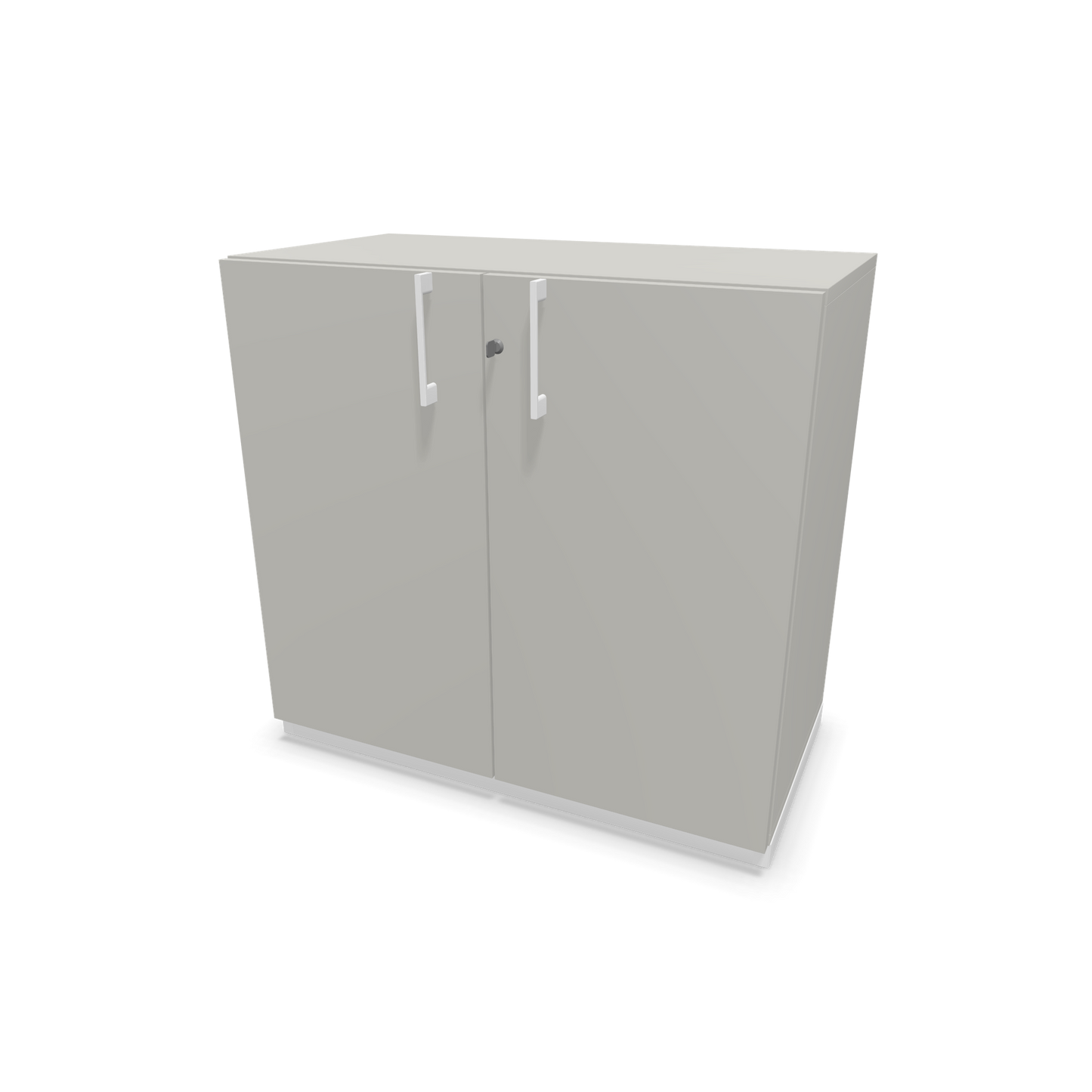 Narbutas Choice Flügeltürschrank 2-OH - 800mm - Griff und Sockel Weiss - Kubus Perlgrau - Front Perlgrau - 6029856