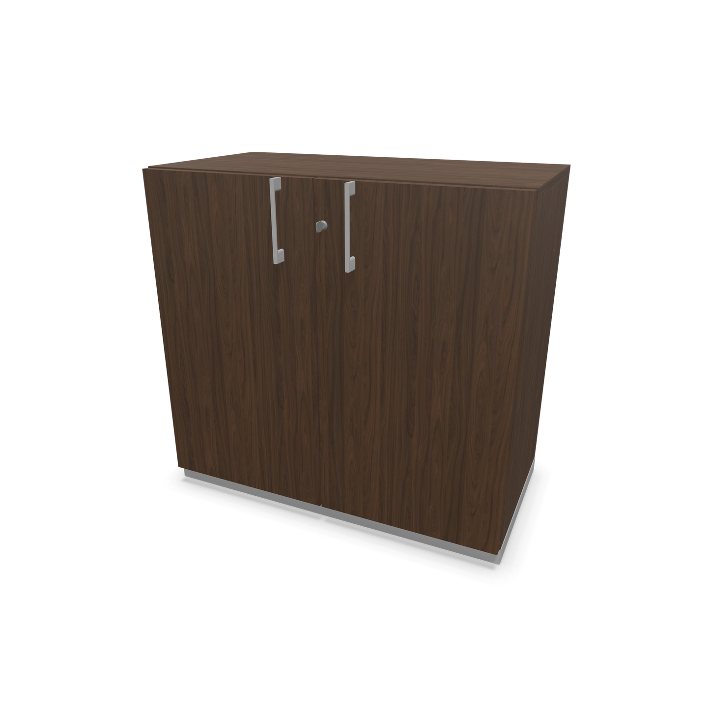 Narbutas Choice Flügeltürschrank 2-OH - 800mm - Griff und Sockel Silbergrau - Kubus Nussbaumdekor - Front Nussbaumdekor - 6029872
