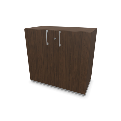 Narbutas Choice Flügeltürschrank 2-OH - 800mm - Griff und Sockel Silbergrau - Kubus Nussbaumdekor - Front Nussbaumdekor - 6029872