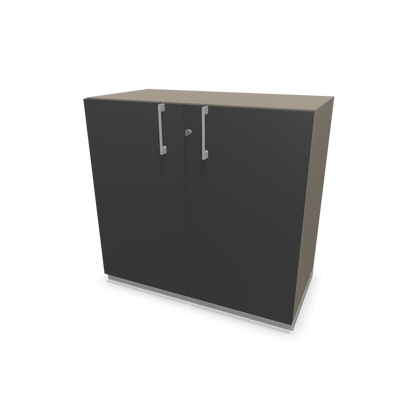 Narbutas Choice Flügeltürschrank 2-OH - 800mm - Griff und Sockel Silbergrau - Kubus Cubanitgrau - Front Dunkelgrau - 6029906