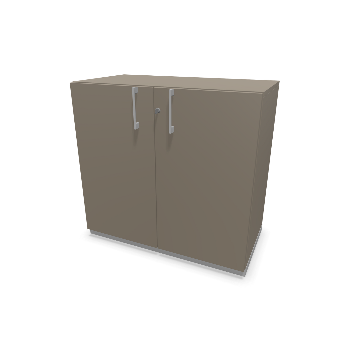 Narbutas Choice Flügeltürschrank 2-OH - 800mm - Griff und Sockel Silbergrau - Kubus Cubanitgrau - Front Cubanitgrau - 6029907