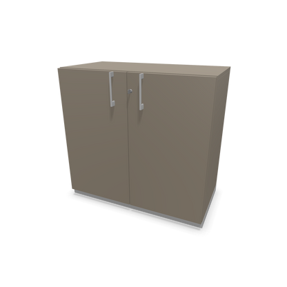 Narbutas Choice Flügeltürschrank 2-OH - 800mm - Griff und Sockel Silbergrau - Kubus Cubanitgrau - Front Cubanitgrau - 6029907