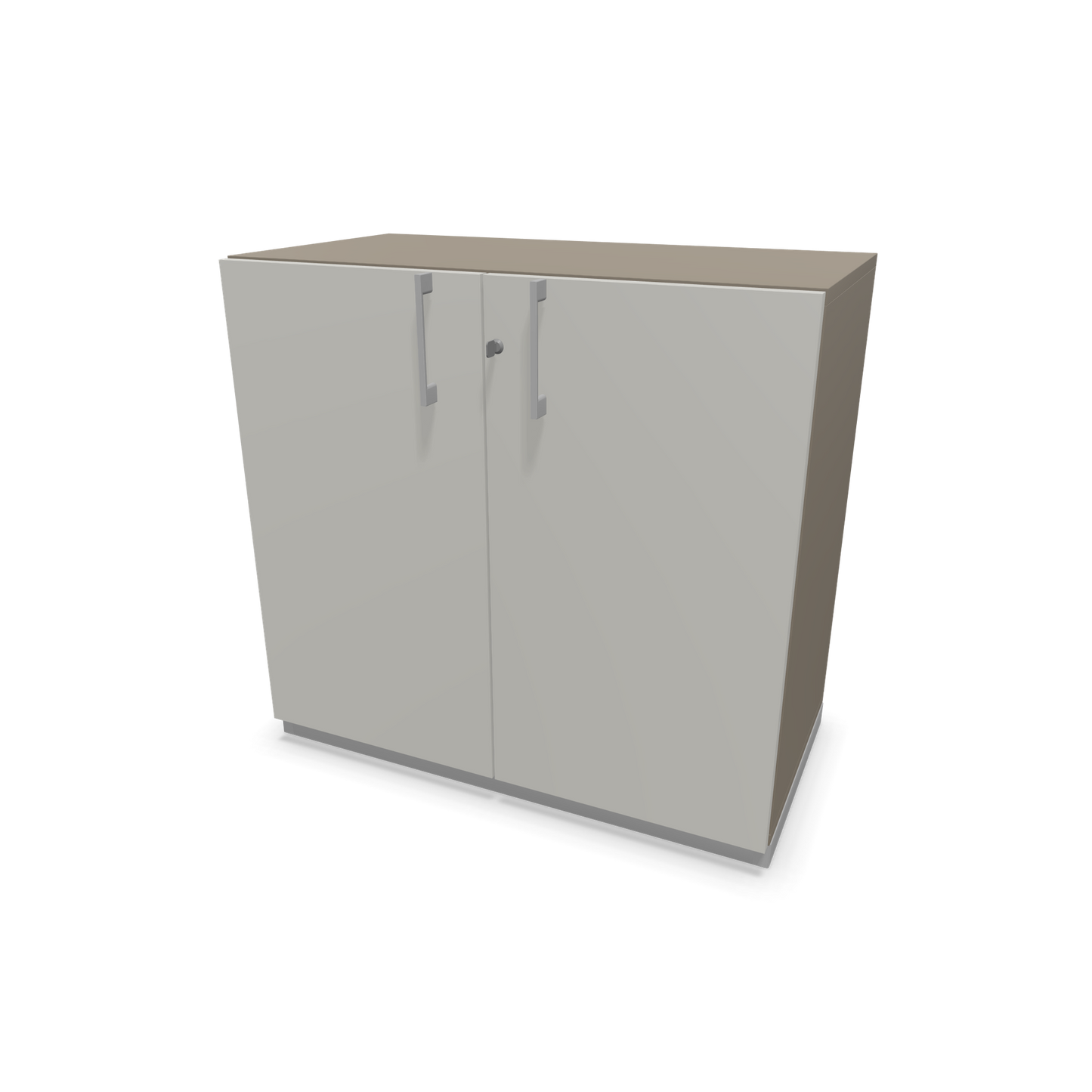 Narbutas Choice Flügeltürschrank 2-OH - 800mm - Griff und Sockel Silbergrau - Kubus Cubanitgrau - Front Perlgrau - 6029908