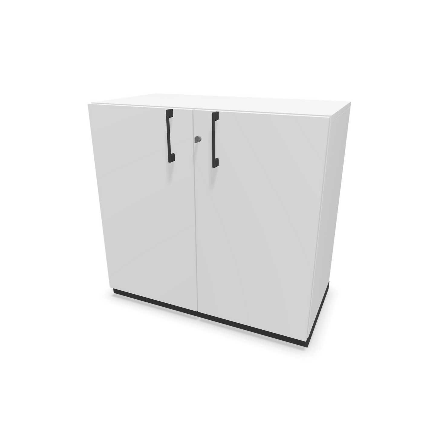 Narbutas Choice Flügeltürschrank 2-OH - 800mm - Griff und Sockel Dunkelgrau - Kubus Weiss - Front Weiss - 6029948