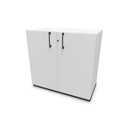 Narbutas Choice Flügeltürschrank 2-OH - 800mm - Griff und Sockel Dunkelgrau - Kubus Weiss - Front Weiss - 6029948