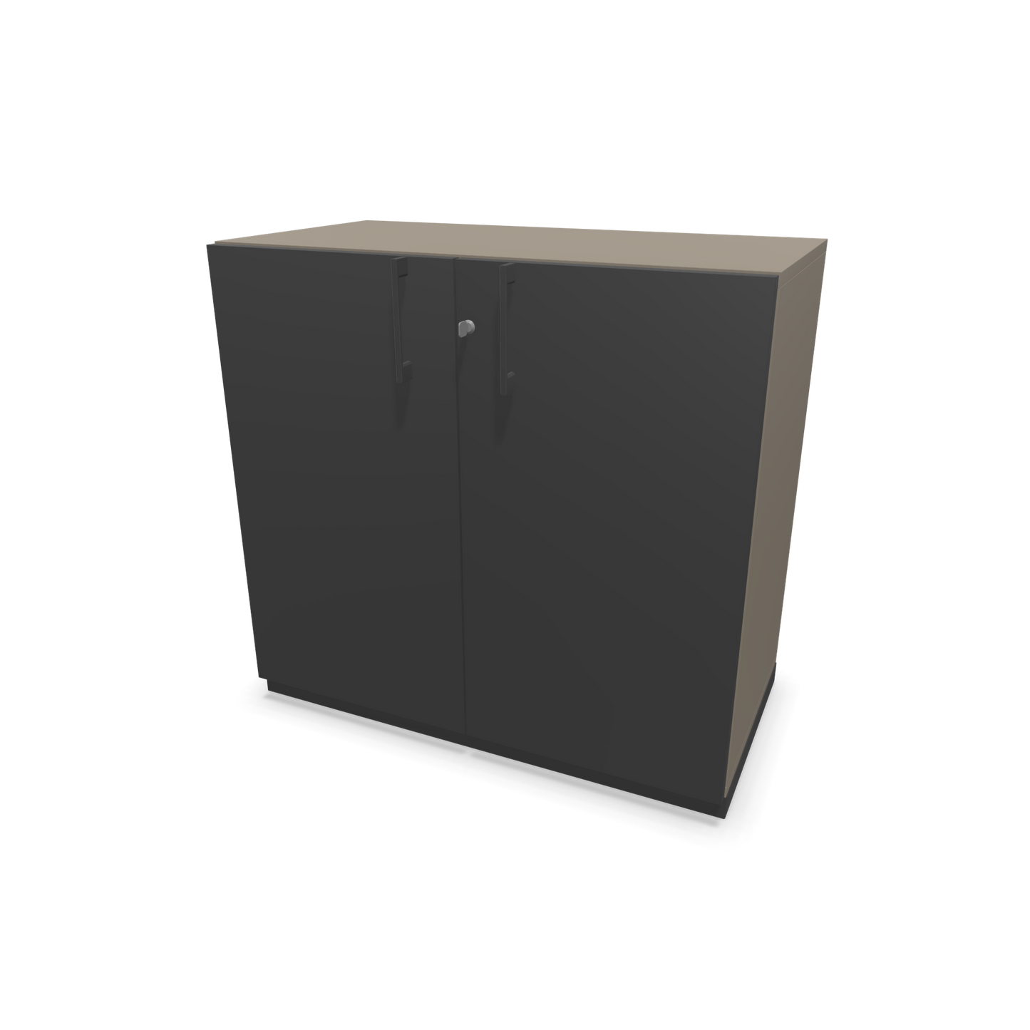 Narbutas Choice Flügeltürschrank 2-OH - 800mm - Griff und Sockel Dunkelgrau - Kubus Cubanitgrau - Front Dunkelgrau - 6029967