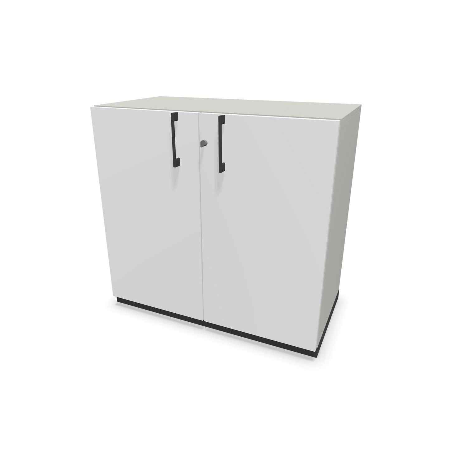 Narbutas Choice Flügeltürschrank 2-OH - 800mm - Griff und Sockel Dunkelgrau - Kubus Perlgraugrau - Front Weiss - 6029975