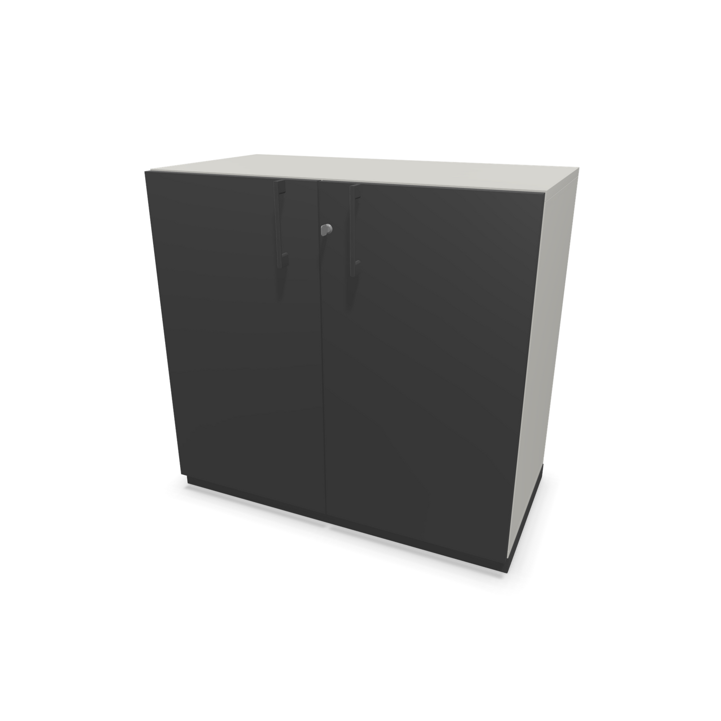 Narbutas Choice Flügeltürschrank 2-OH - 800mm - Griff und Sockel Dunkelgrau - Kubus Perlgraugrau - Front Dunkelgrau - 6029976
