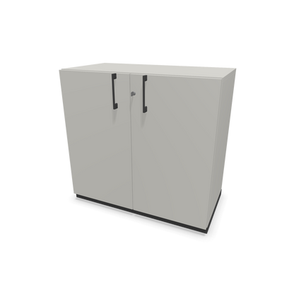 Narbutas Choice Flügeltürschrank 2-OH - 800mm - Griff und Sockel Dunkelgrau - Kubus Perlgraugrau - Front Perlgrau - 6029978
