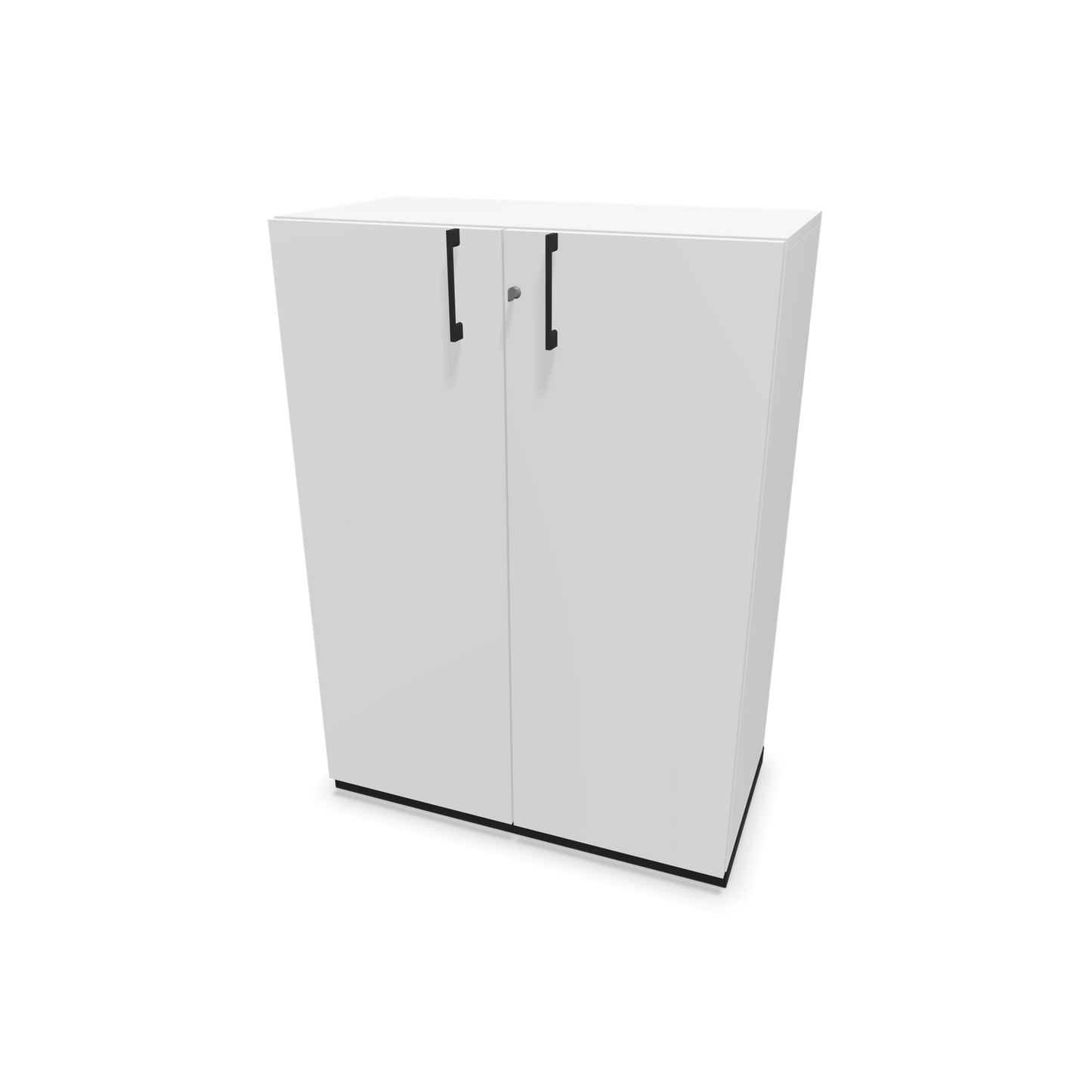 Choice Flügeltürschrank 3-OH - 800mm - Griff und Sockel Schwarz - Kubus Weiss - Front Weiss - 6030009