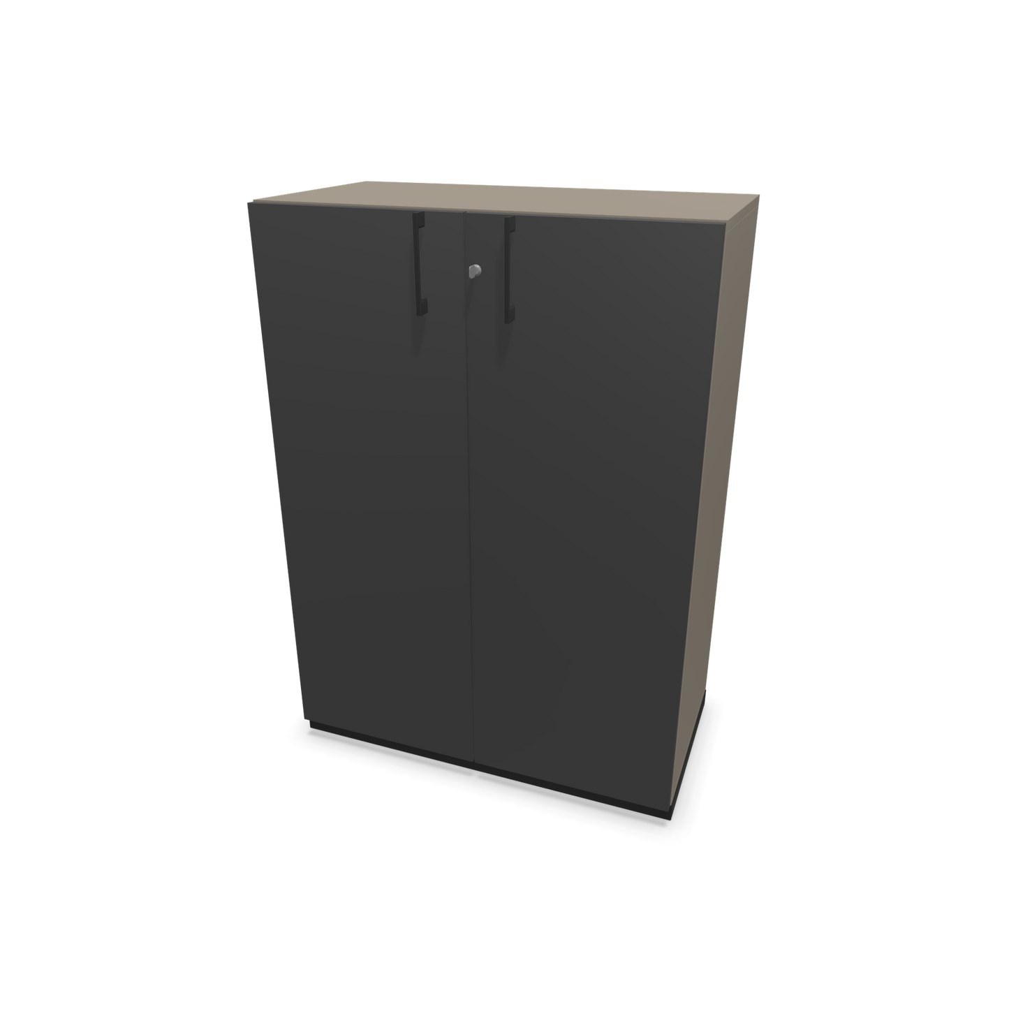 Choice Flügeltürschrank 3-OH - 800mm - Griff und Sockel Schwarz - Kubus Cubanitgrau - Front Dunkelgrau - 6030038