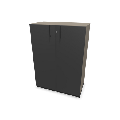 Choice Flügeltürschrank 3-OH - 800mm - Griff und Sockel Schwarz - Kubus Cubanitgrau - Front Dunkelgrau - 6030038