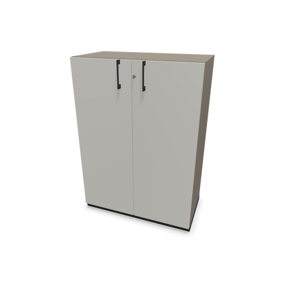 Choice Flügeltürschrank 3-OH - 800mm - Griff und Sockel Schwarz - Kubus Cubanitgrau - Front Perlgrau - 6030040