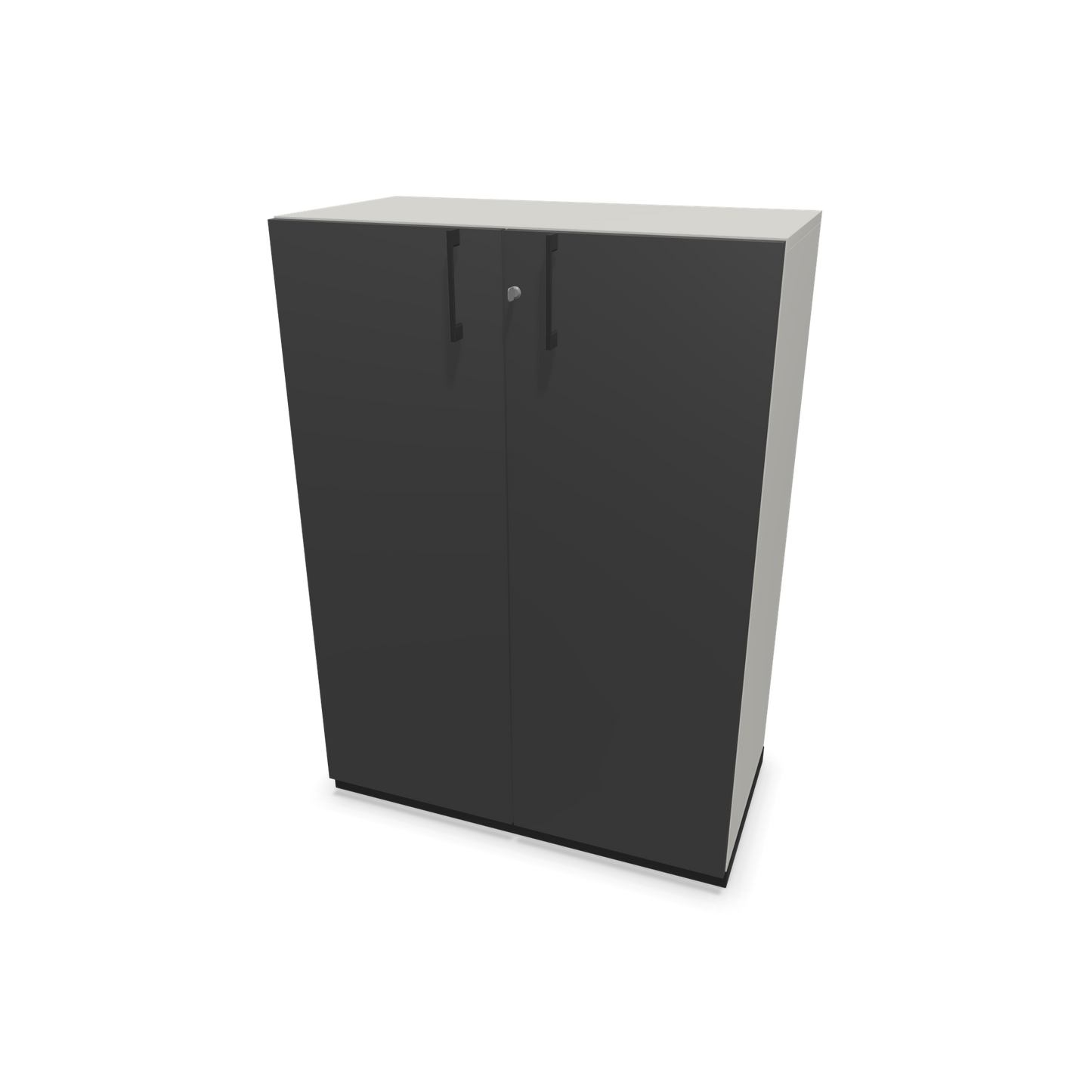 Choice Flügeltürschrank 3-OH - 800mm - Griff und Sockel Schwarz - Kubus Perlgrau - Front Dunkelgrau - 6030047