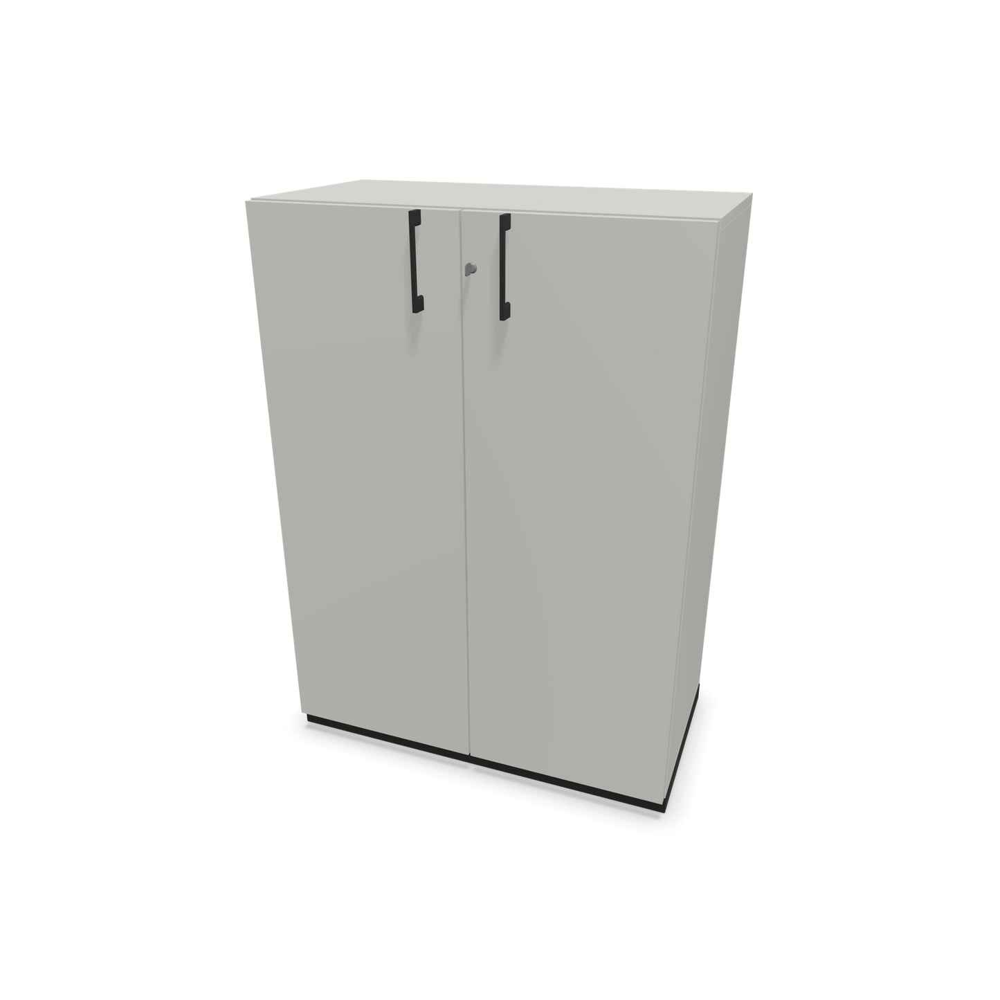 Choice Flügeltürschrank 3-OH - 800mm - Griff und Sockel Schwarz - Kubus Perlgrau - Front PErlgrau - 6030049