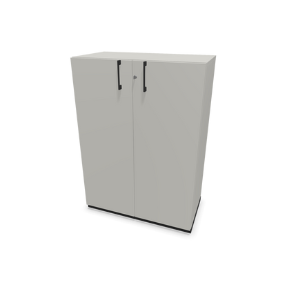 Choice Flügeltürschrank 3-OH - 800mm - Griff und Sockel Schwarz - Kubus Perlgrau - Front PErlgrau - 6030049