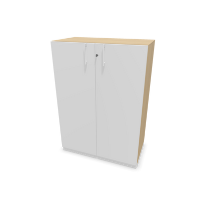 Choice Flügeltürschrank 3-OH - 800mm - Griff und Sockel Weiss - Kubus Eichendekor - Front Weiss - 6030051