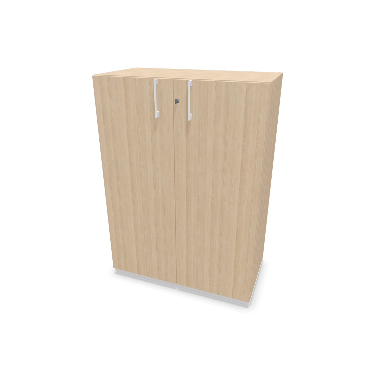 Choice Flügeltürschrank 3-OH - 800mm - Griff und Sockel Weiss - Kubus Eschendekor - Front Eschendekor - 6030060