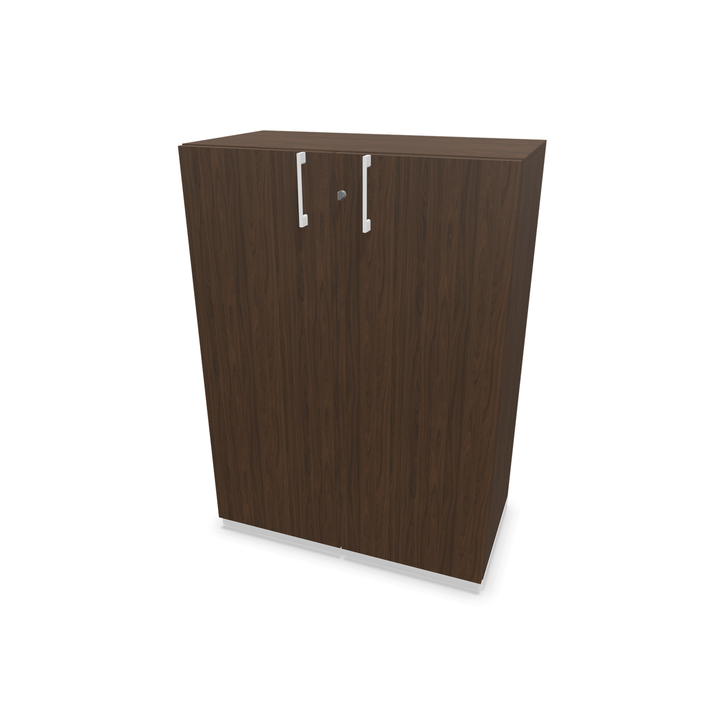 Choice Flügeltürschrank 3-OH - 800mm - Griff und Sockel Weiss - Kubus Nussbaumdekor - Front Nussbaumdekor - 6030065
