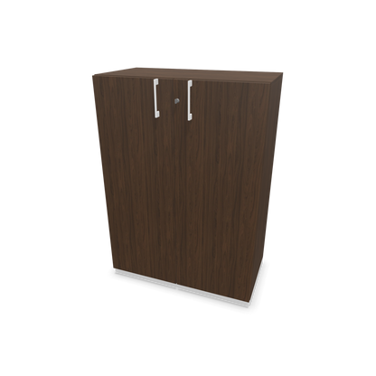 Choice Flügeltürschrank 3-OH - 800mm - Griff und Sockel Weiss - Kubus Nussbaumdekor - Front Nussbaumdekor - 6030065