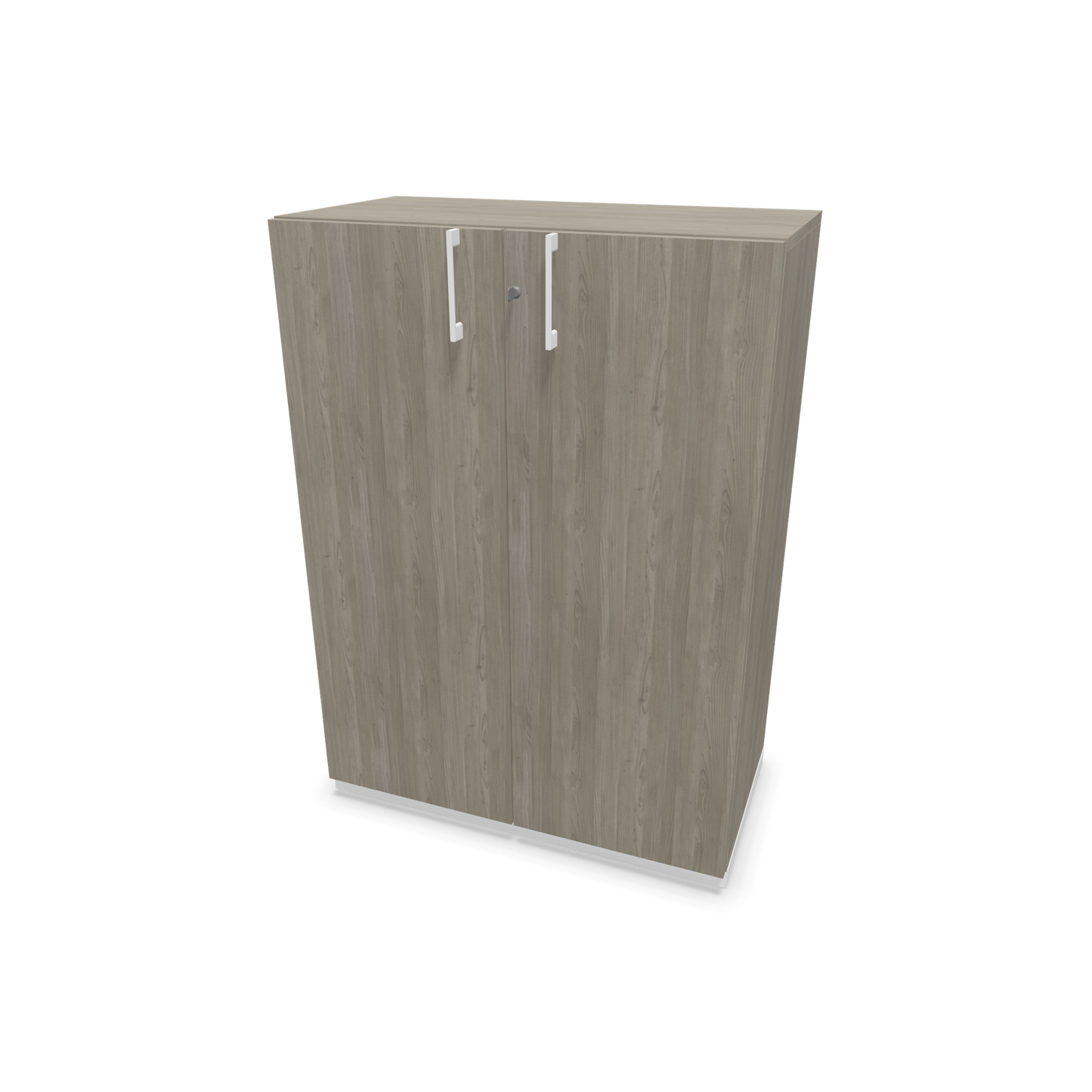 Choice Flügeltürschrank 3-OH - 800mm - Griff und Sockel Weiss - Kubus Holzdekor grau - Front Holzdekor grau - 6030070