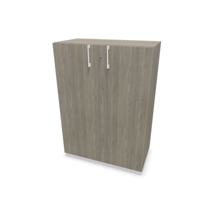 Choice Flügeltürschrank 3-OH - 800mm - Griff und Sockel Weiss - Kubus Holzdekor grau - Front Holzdekor grau - 6030070