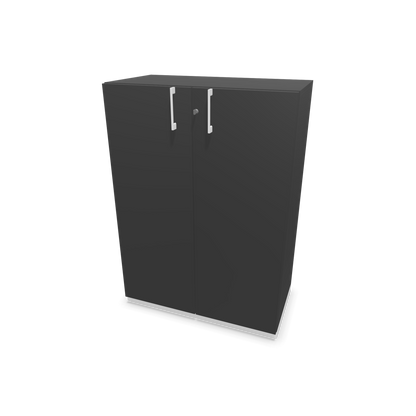 Choice Flügeltürschrank 3-OH - 800mm - Griff und Sockel Weiss - Kubus Dunkelgrau - Front Dunkelgrau - 6030090
