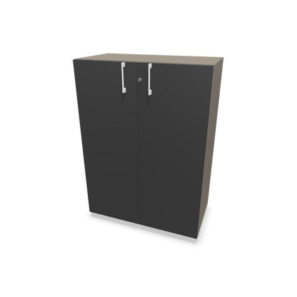Choice Flügeltürschrank 3-OH - 800mm - Griff und Sockel Weiss - Kubus Cubanitgrau - Front Dunkelgrau - 6030099