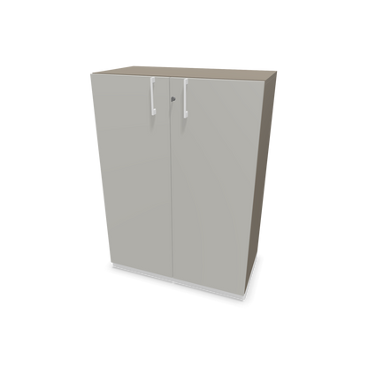 Choice Flügeltürschrank 3-OH - 800mm - Griff und Sockel Weiss - Kubus Cubanitgrau - Front Perlgrau - 6030101