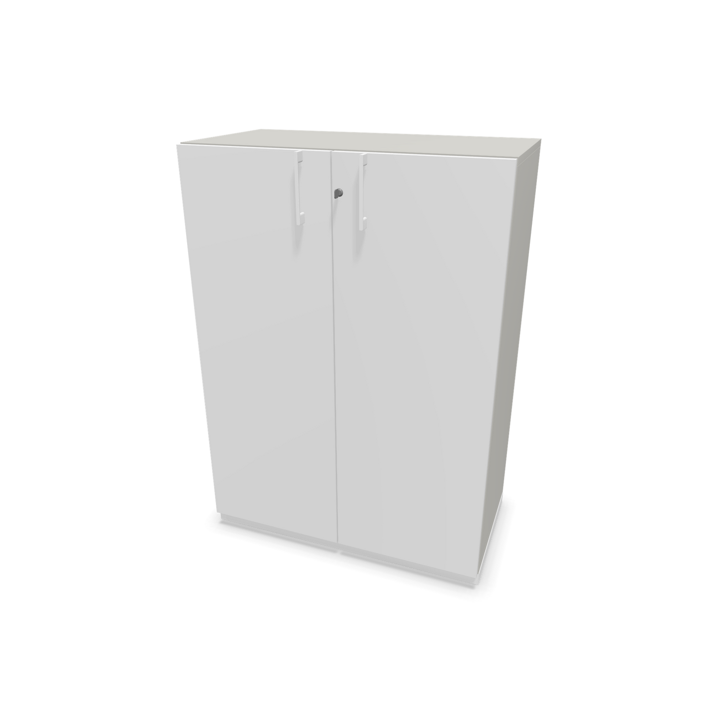 Choice Flügeltürschrank 3-OH - 800mm - Griff und Sockel Weiss - Kubus Perlgrau - Front Weiss - 6030107