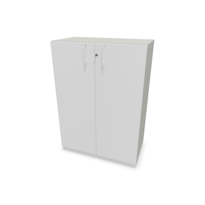 Choice Flügeltürschrank 3-OH - 800mm - Griff und Sockel Weiss - Kubus Perlgrau - Front Weiss - 6030107
