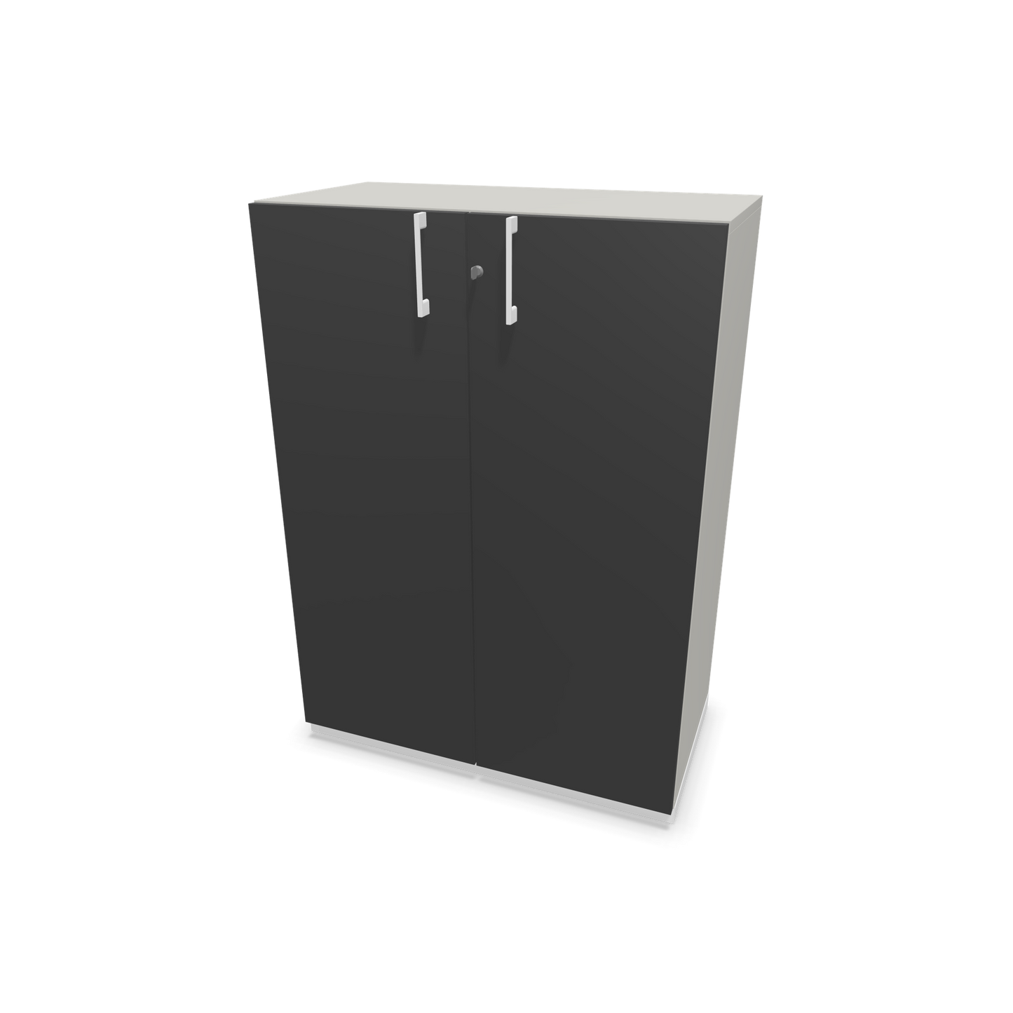 Choice Flügeltürschrank 3-OH - 800mm - Griff und Sockel Weiss - Kubus Perlgrau - Front Dunkelgrau - 6030108