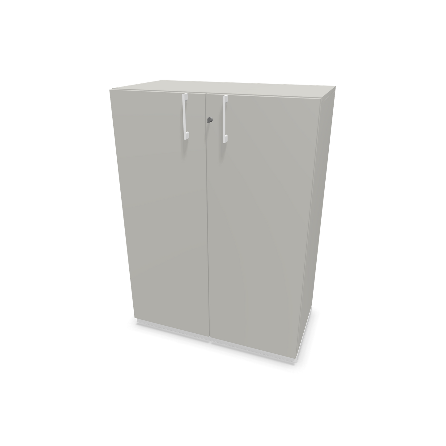 Choice Flügeltürschrank 3-OH - 800mm - Griff und Sockel Weiss - Kubus Perlgrau - Front Perlgrau - 6030110
