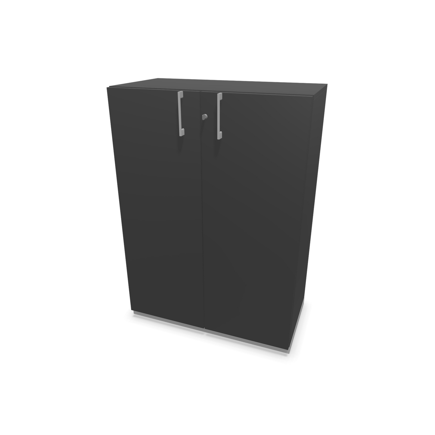 Choice Flügeltürschrank 3-OH - 800mm - Griff und Sockel Silbergrau - Kubus Dunkelgrau - Front Dunkelgrau - 6030151