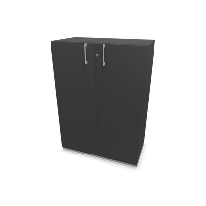 Choice Flügeltürschrank 3-OH - 800mm - Griff und Sockel Silbergrau - Kubus Dunkelgrau - Front Dunkelgrau - 6030151
